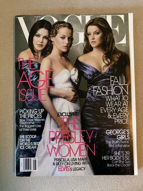 Vogue Magazine featuring Priscilla Presley, Lisa Marie Presley, and Riley Keoug
